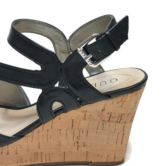 Guess Platform Wedge Cork Sandal High Heel Open Toe Round Toe Sexy Y2K Trendy 7 - Picture 3 of 14